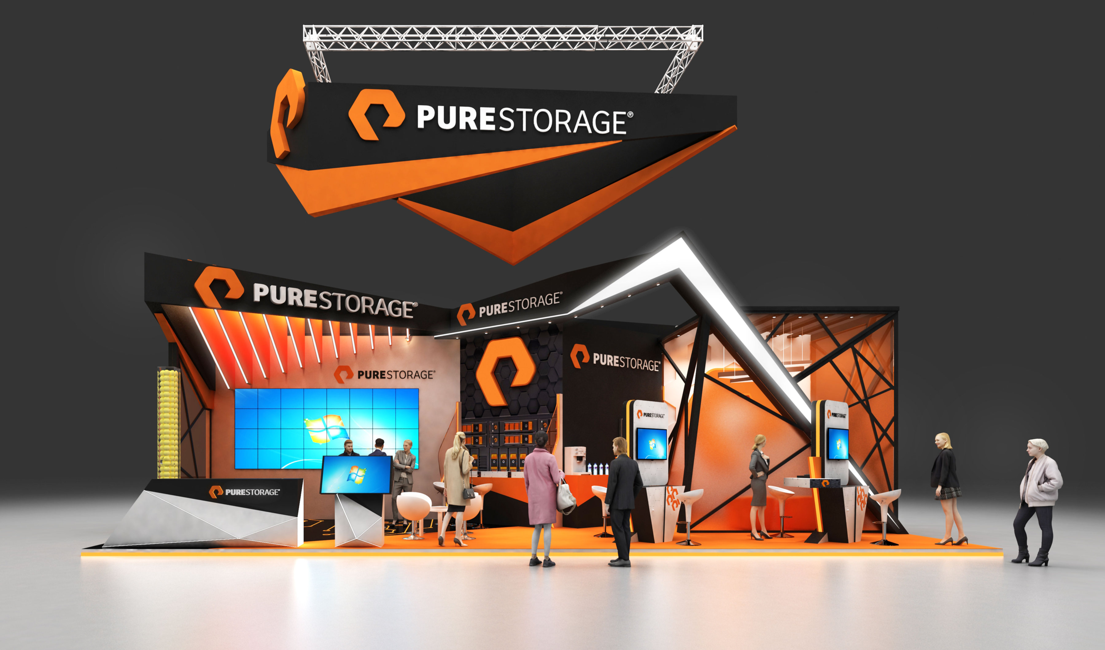 Rendering of Pure Storage GITEX 2019 Booth