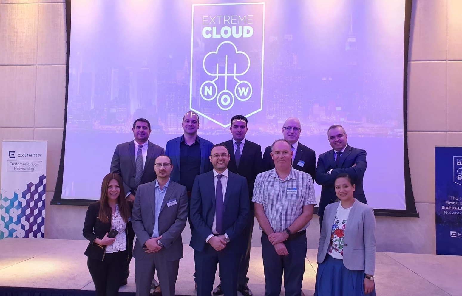 The Extreme Networks team at the inaugural Middle East ExtremeCloud NOW event in Dubai