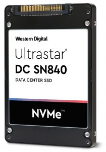Western Digital Ultrastar-DC-SN840-NVMe-standingRight-connector-HR-wt-bknd