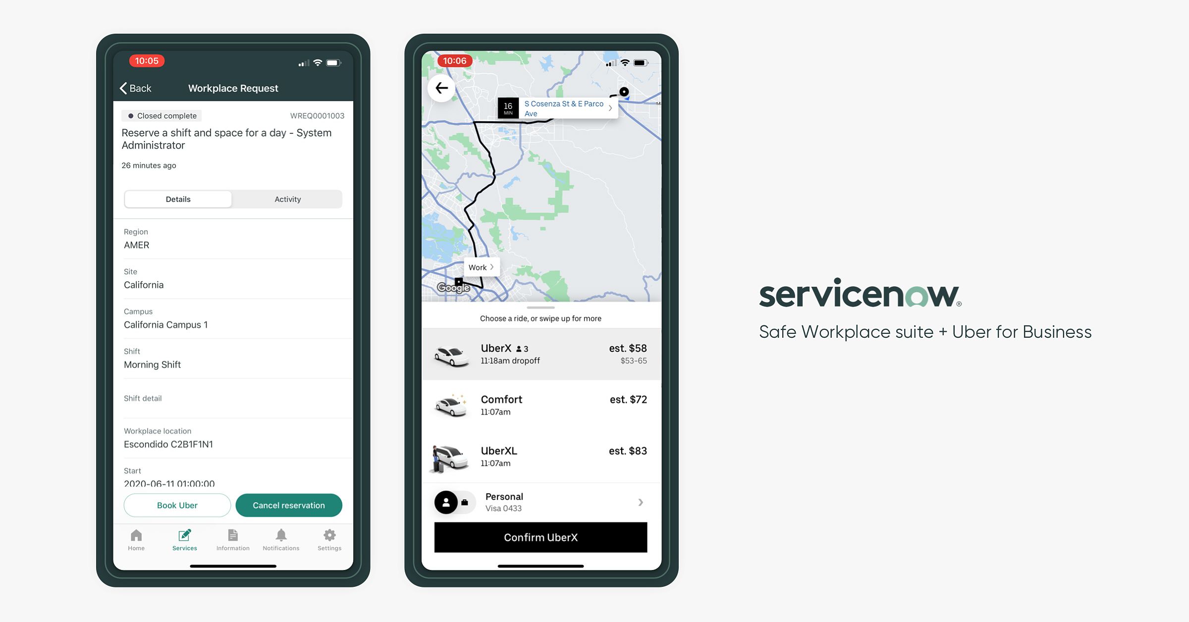 uber for business servicenow