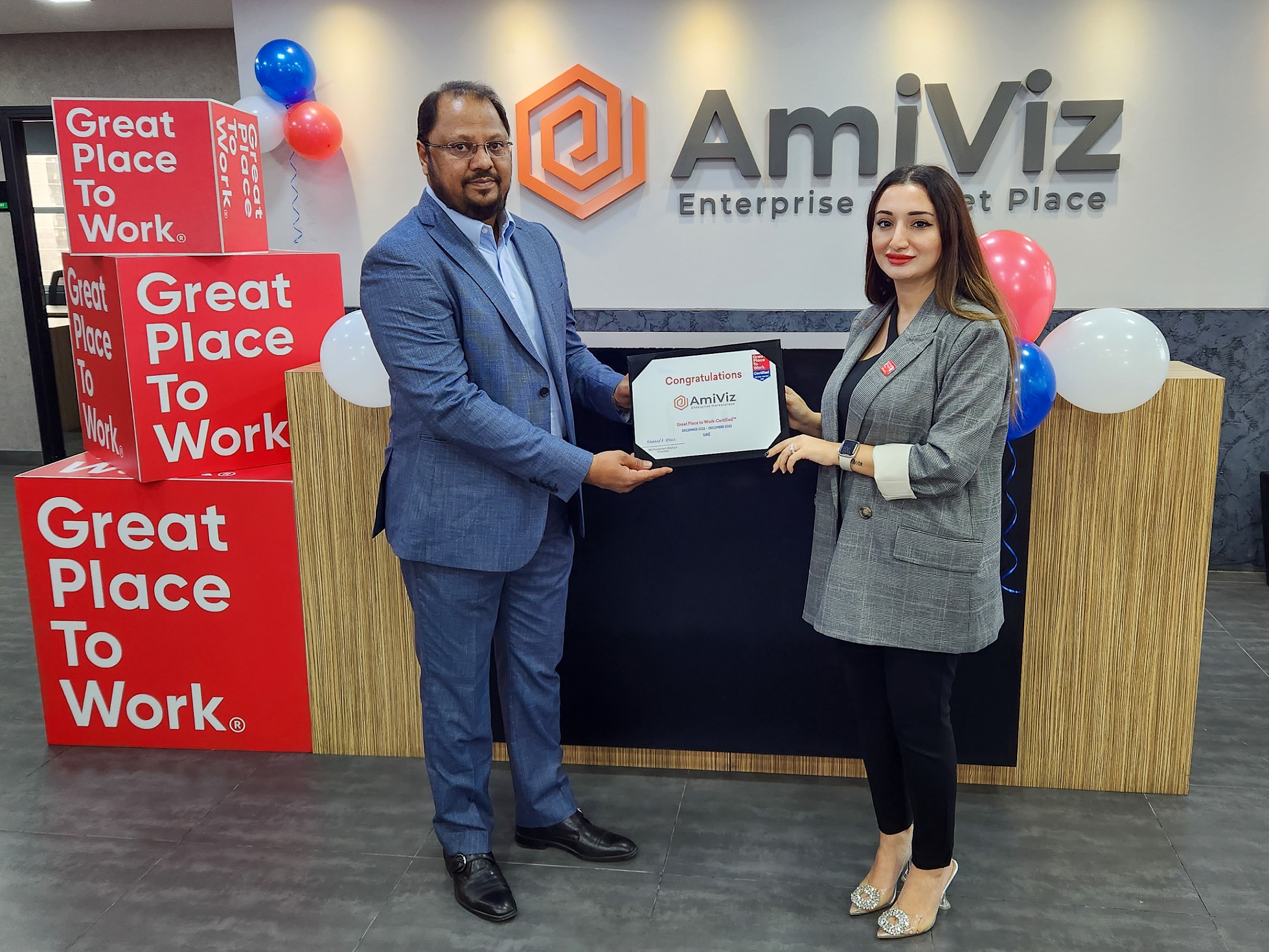 AmiViz Certified as a Great Place to Work