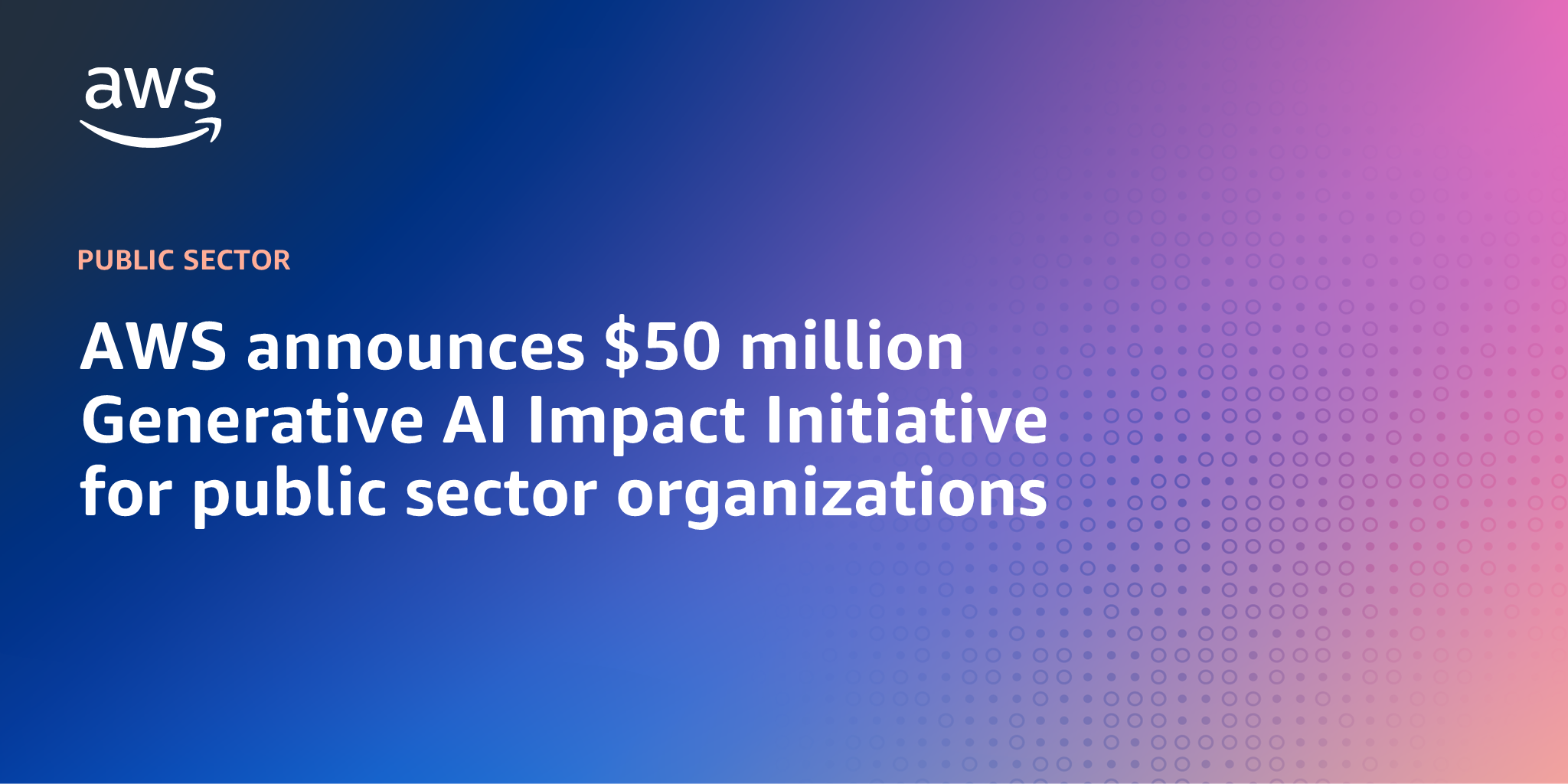 AWS announces $50 million Generative AI Impact Initiative for public sector organisations